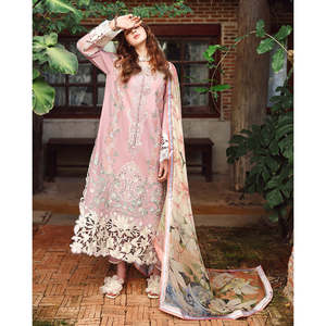 MUSHQ 3-PC Lawn Embroidered Chiffon Shirt with <b>Silk</b> Printed Dupatta and <b>Trousers</b> for Spring/Summer BIC-4901 Collection - Product Image 3