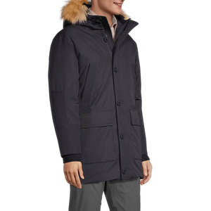 Parka respirante, veste longue de haute qualité, unisexe, doublée en polaire, imperméable, avec couleurs unies, capuche en fourrure, parka pour homme - Product Image 3
