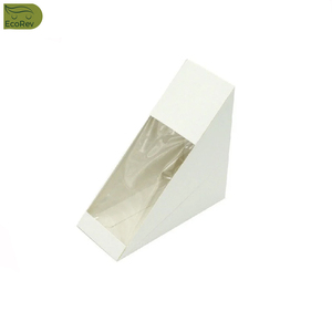 <b>Disposable</b> Customized Biodegradable Made Kraft Paper <b>Sandwich</b> <b>Box</b> For Takeaway Food Packaging - Product Image 2
