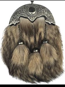 Sporran écossais de cérémonie, sac à kilt, fourrure de lapin, cantle métallique, logo personnalisé, usage standard, accessoire d'uniforme des Highlands, fabriqué PK - Product Image 3