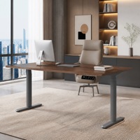 Bureau électrique réglable en hauteur avec double moteur dissimulé, 3 niveaux, pieds ovales, stable, ergonomique, minimaliste, extensible
