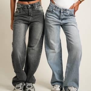 Jeans Rectos Deslavados Personalizados, 100% Algodón, Calidad Premium, Corte Holgado, Estilo Urbano, Venta al Por Mayor - Product Image 1