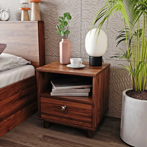 <b>Night</b> <b>Stand</b> Table Sofa Side Table Bedside Furniture in Mango Wood With Rosewood Finishes for Bedroom Living Room Office - Product Image 2