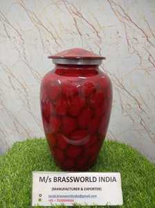 Urna de aluminio de cremación memorable para cenizas humanas, urnas de cremación para adultos personalizadas pulidas brillantes hechas a mano por Brassworld India - Product Image 3