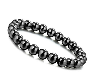 Bracelet en pierre d'hématite naturelle de qualité supérieure Top bijoux de guérison Chakra sains pour hommes femmes matériel de pierres précieuses pour les cadeaux - Product Image 4
