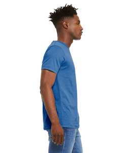 Camiseta básica de algodón azul real para hombre, manga corta, cuello redondo, de secado rápido. - Product Image 2