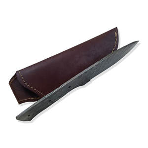 Couteau de chasse en acier damas haut de gamme lame vierge avec manche en bois pleine soie gaine en cuir pour usage industriel couteau de Camping - Product Image 5