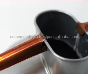 Arrosoir moderne de luxe en métal galvanisé avec finition en acier inoxydable idéal pour l'entretien des plantes de jardinage de fleurs pour balcon intérieur - Product Image 5