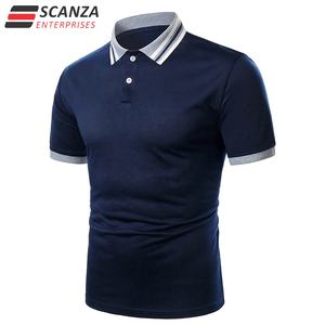 เสื้อโปโลแบบสั้นสำหรับผู้ชายเสื้อกอล์ฟผ้าถักไมโครไฟเบอร์แบบปักลายโลโก้แบบลำลอง - Product Image 4