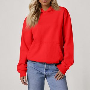 Sudadera con Capucha Informal de Manga Larga para Mujer, Sudadera con Capucha de Felpa, Mezcla de Algodón, Talla Grande, Corte Ajustado, Ropa de Calle Moderna - Product Image 5