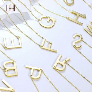 Collar con Letra Personalizada en <span class=keywords><strong>Oro</strong></span> Real de 18k, Joyería de <span class=keywords><strong>Oro</strong></span> Au750, Colgante con Letra en <span class=keywords><strong>Oro</strong></span> de 18k, <span class=keywords><strong>Oro</strong></span> 18k Original - Product Image 2