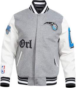 Men's Varsity Jacket In <b>Black</b> Color With Customized Logos. - Product Image 5