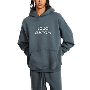 Nouveau produit américain décontracté goutte épaule lâche hommes sweats à capuche mode de rue basique à capuche Plus polaire hommes sweats à capuche - Product Image 1