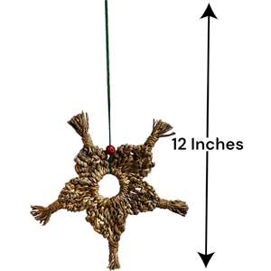 Handwoven Christmas Tree Decorations Small Christmas Tree Ornaments Lot 50 Pieces X-Mas Star Heart Ornaments Festive Handmade - Product Image 4