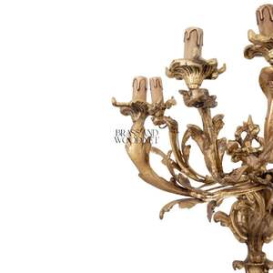 Antique Brass <b>Wall</b> Sconce with Five <b>Candle</b> Holders Handmade Luxury Decorative <b>Lighting</b> Fixture with Ornate Carved Design - Product Image 3
