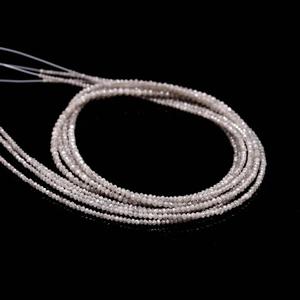 Cuentas Redondas Facetadas de Diamante Blanco Lustre LD de 3 mm, Piedras Sueltas para la Fabricación de Joyas, Venta al por Mayor, Alta Calidad, Hilo Completo - Product Image 3