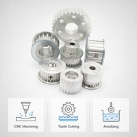 Poulie de distribution en aluminium 34T usinée CNC OEM ODM GT2 GT3 GT5 pour imprimante 3D et machines industrielles
