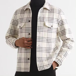 OEM Custom <b>Men's</b> Long Sleeve Work Wear <b>Jacket</b> <b>Flannel</b> Overshirt Casual Shirt With 2 Chest Pockets Custom Logo Classic <b>Jacket</b> - Product Image 1