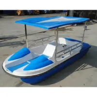 Fiberglass Water Pedalo Boat with Canopy for Amusement Park