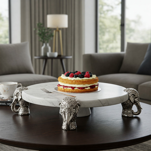 Support à dessert de luxe en argent et en marbre Plateau de service de fête robuste Décoration pour la maison et les événements Fournisseur et fabricant vérifié - Product Image 6