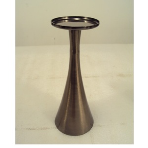Set of 2 Pcs Large & <b>Small</b> Size Silver Aluminium Pillar <b>Candle</b> Holder for Home Living Room Table Top Decoration Use - Product Image 6