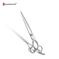 Ciseaux de toilettage pour animaux de compagnie professionnels en acier inoxydable SUS440C, écologiques, 7,5/8,0 pouces, manche ergonomique, coupe droite pour poils de chien
