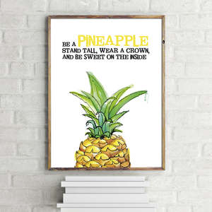 Impresión Artística de Piña en Estilo Moderno, Material de Papel - Product Image 1