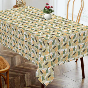 Nappe Moderne pour la Maison et l'Extérieur, Imprimée en Rouge, Vert et Blanc, en Polyester/Coton Tissé, Lavable et Durable - Product Image 6