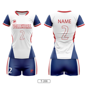 Nouvel arrivage d'uniformes de volley-ball Ensemble d'uniformes d'équipe personnalisés pour femmes, uniforme respirant en polyester imprimé par sublimation - Product Image 2