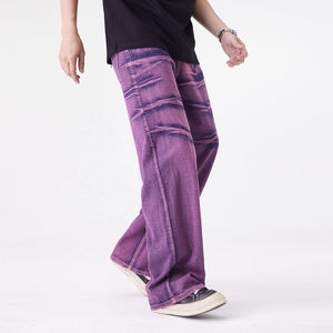 Pantalones vaqueros de algodón 100% personalizados para hombre, pantalones holgados hechos a medida, fabricante Oem, ropa de calle, vaqueros de pierna ancha para hombre, Vaqueros grandes - Product Image 2