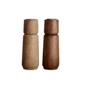 Juego de Salero y Pimentero de Madera de Acacia Ecológica de Tamaño Mediano con Grosor Ajustable - Product Image 1