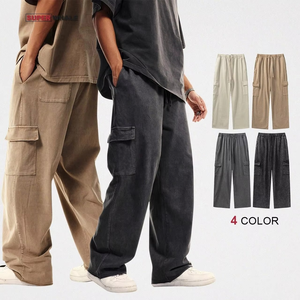 Pantalones Deportivos Holgados de Algodón para Hombre, Estilo Jogger, con Rayas Desteñidas por el Sol, Lavado Ácido, Pierna Ancha, Personalizados de Alta Calidad 2025 - Product Image 3