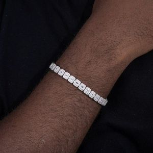 Moissanite Tennis Bracelet Rond Brillant Taille Plaqué Or Argent Style Hip Hop Bijoux de Mariage Unisexe - Product Image 3