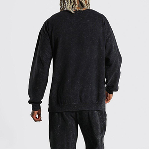 OEM / ODM Servicio Hot Sellinh Calidad superior Color sólido Fleece Custom Acid Wash Casual 100% Cotton Sweat Suit Blank Sweat Suits - Product Image 5