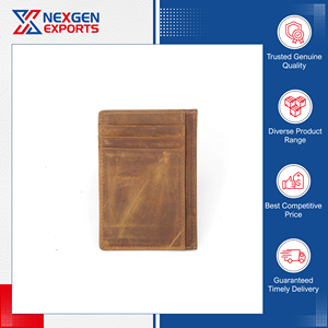 Proveedor de Renombre que Vende Tarjeteros de Cuero Genuino de Calidad Inigualable para Hombre, Precio Impresionante de Mercado, Origen India, Protección RFID para Tarjetas de Crédito - Product Image 3