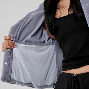 Nouvelle conception, logo personnalisé, vestes d'hiver pour femmes, vestes courtes matelassées bon marché, vestes matelassées chaudes à col montant - Product Image 6