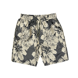 Shorts d'été pour hommes, style hip-hop, motif uni, taille élastique, cordon de serrage, design en maille respirant et coupe-vent, vente en gros - Product Image 3