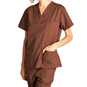Traje médico para mujer Teal Blue Hospital Uniform V Neck Nurse Doctor Workwear Set para profesionales de la salud - Product Image 6