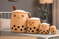 Lot de 25 jouets promotionnels en forme de tasse Boba avec oreiller en peluche pour enfants