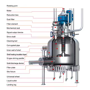 Sécheur-filtre à vide agité TOPTION en acier inoxydable SUS304 pour équipement de traitement chimique - Product Image 3
