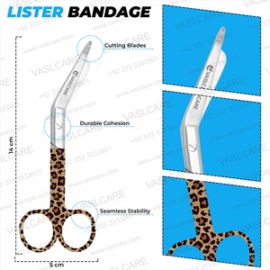 Tijeras de enfermera Vaslcare Jaguar Pattern, tijeras manuales de vendaje médico con cuchillas afiladas de punta roma, nuevo diseño - Product Image 3
