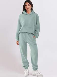 ชุดลำลองผู้หญิง 2 ชิ้น เสื้อฮู้ดโอเวอร์ไซส์ กางเกงจ็อกเกอร์ ชุดวอร์ม Y2K ชุดออกกำลังกาย เสื้อผ้าฤดูใบไม้ร่วง - Product Image 2