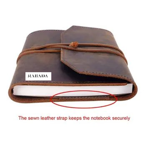 Refillable Leather Journal Writing <b>Notebook</b> - Lay Flat <b>Blank</b> Notepad 100 Sheets, Handmade Leather Bound Diary with Inner Pockets - Product Image 4
