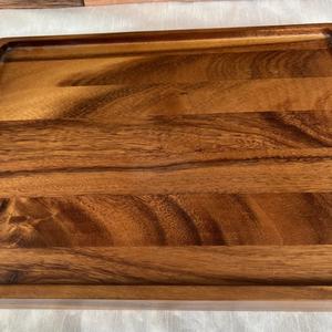 Plateau de rangement et de service en bois massif de qualité supérieure avec poignées latérales intégrées, finition lisse, pour cuisine, salle à manger, table basse, décoration intérieure - Product Image 3