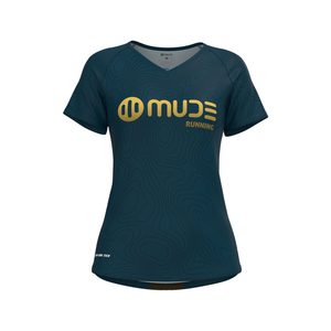 เสื้อยืดผ้าฝ้ายน้ำหนักเบาเข้ารูปสำหรับผู้หญิงรุ่น utmb Mont-Blanc Golden Edition - Product Image 4