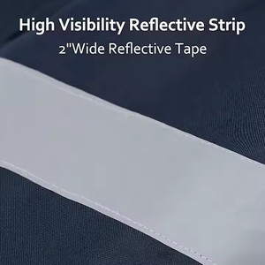 Men's High Quality Reflective <b>Thin</b> Stand Collar Front <b>Waterproof</b> Anti-Bacterial Security <b>Jacket</b> Custom Colors Wholesale Long - Product Image 5