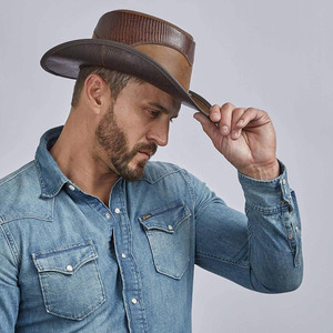Chapeaux de cowboy en cuir fabriqués en usine au design classique, nouveau design tendance, haute qualité, personnalisables, pour adultes unisexes, toutes saisons - Product Image 6