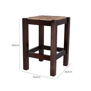 Panca Rustica in Legno WELL HOME con Finitura Noce 32.5x32.5x48.5 cm per Uso Esterno - Product Image 3