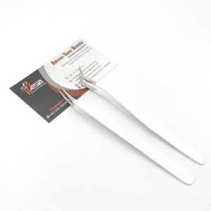 Pinzas para pestañas ASB blancas personalizadas, agarre fuerte de acero inoxidable con puntas de fibra de volumen puntiagudas sostenibles, Etiqueta Privada - Product Image 4