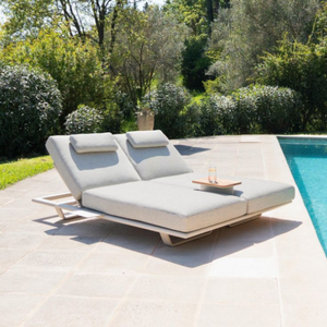 Cadre réglable en aluminium Fauteuil inclinable de patio Design moderne Chaise longue manuelle Pliable Imperméable Résistant aux UV pour piscine et jardin - Product Image 6
